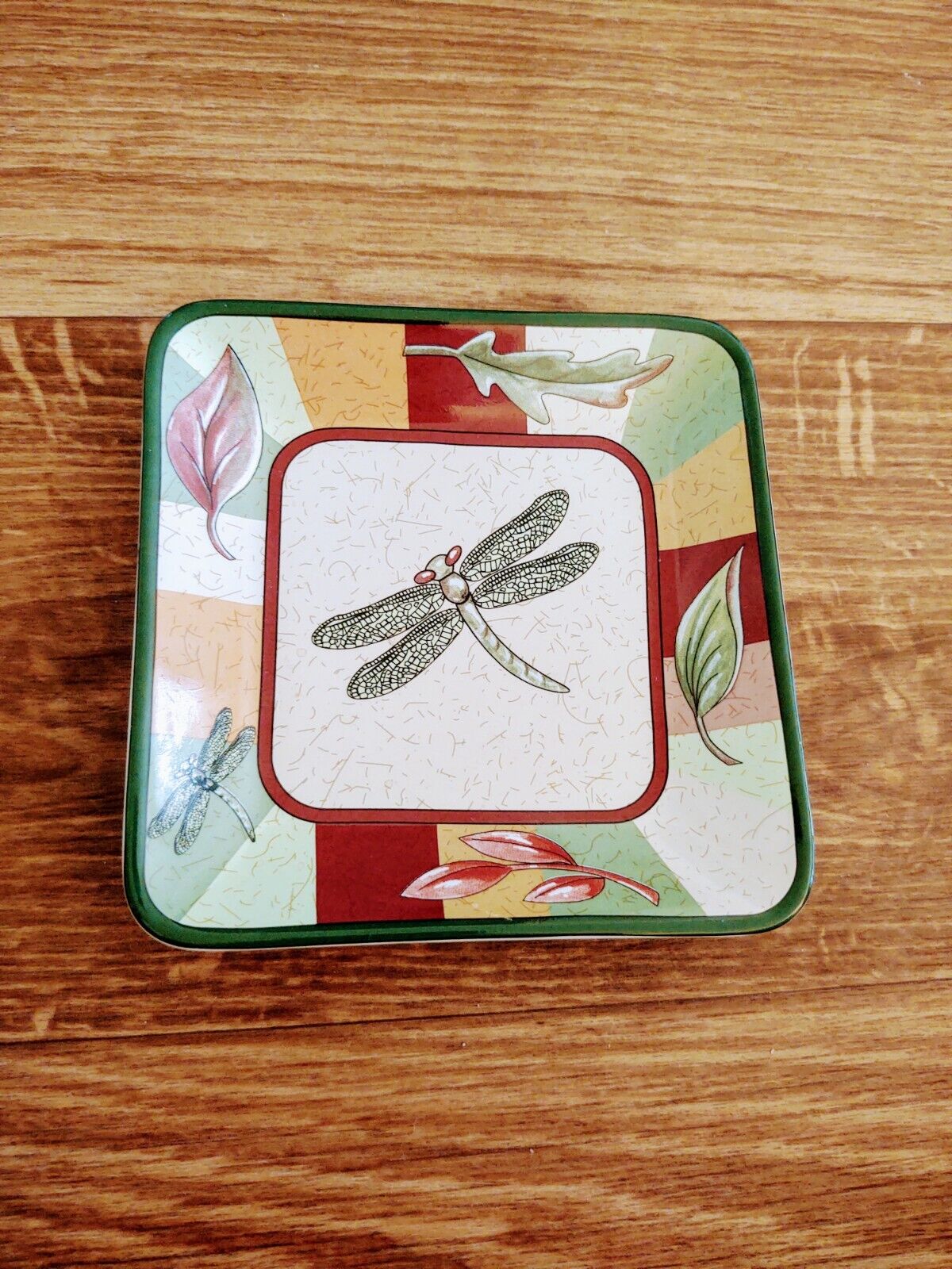 Vintage Retired Partylite Pillar Votive Candle Holder Tray With Dragonfly 5\