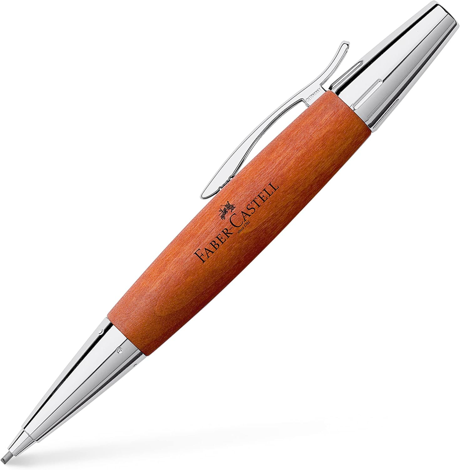 Faber-Castell 138382 PROP.PENCIL WOOD/CHROME SHINY BROWN
