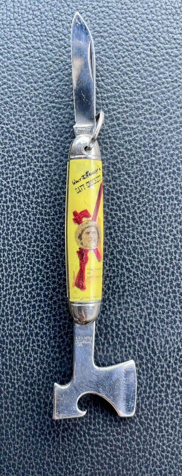 Vtg 1950\'s Disney Davy Crockett Scout Pocket Knife Axe Mickey Mouse Western Rare