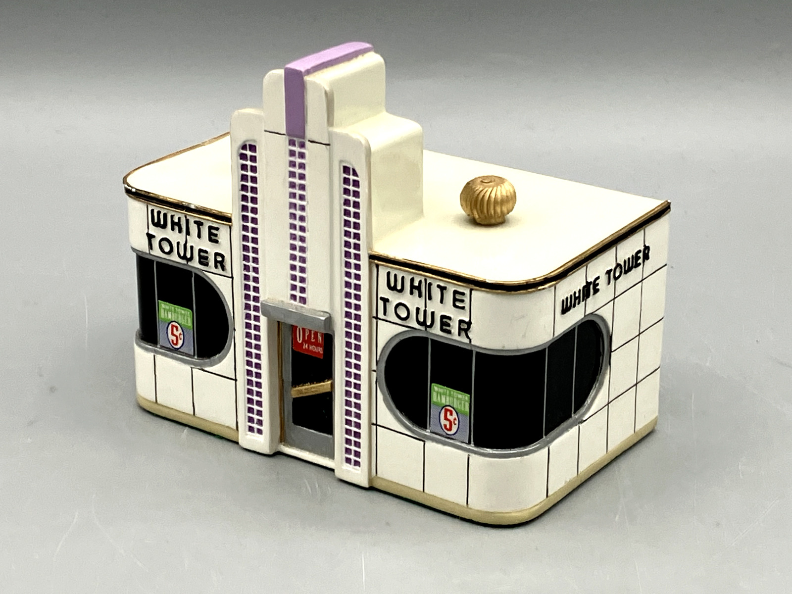 Vintage Lefton Art Deco 1930's White Tower Design Great American Diners