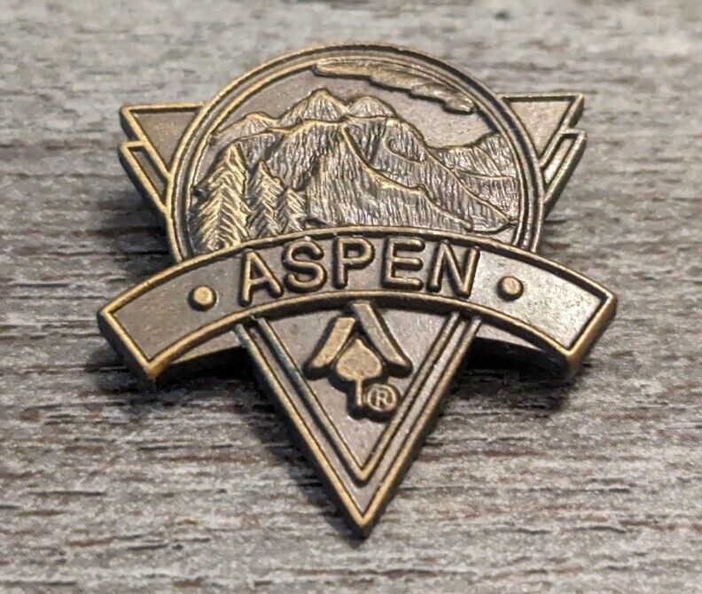 Aspen Mountain Ski Resort Colorado Travel/Souvenir Vintage Brass Lapel Pin