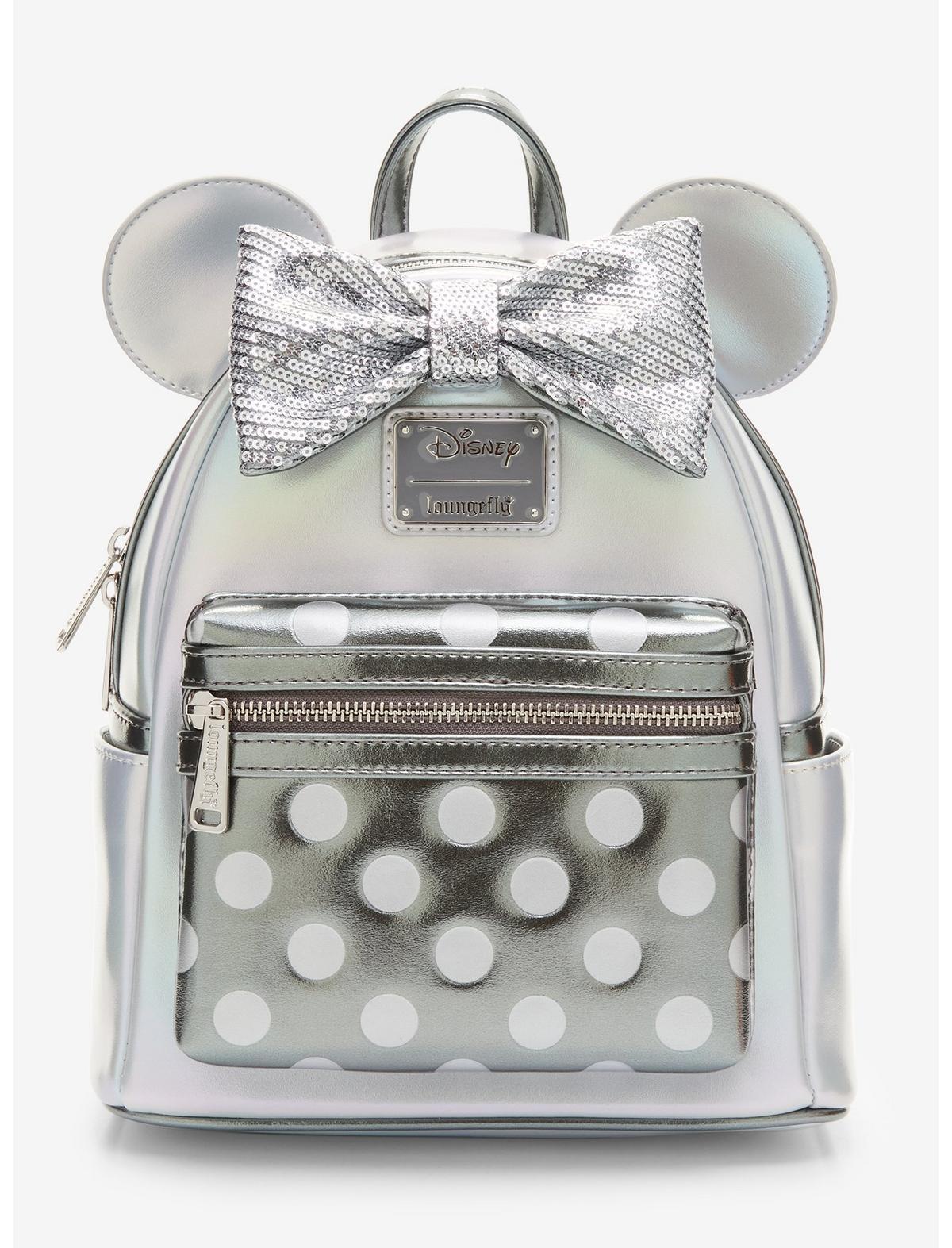 Loungefly Disney100 Minnie Mouse Platinum Mini Backpack NEW with Tags