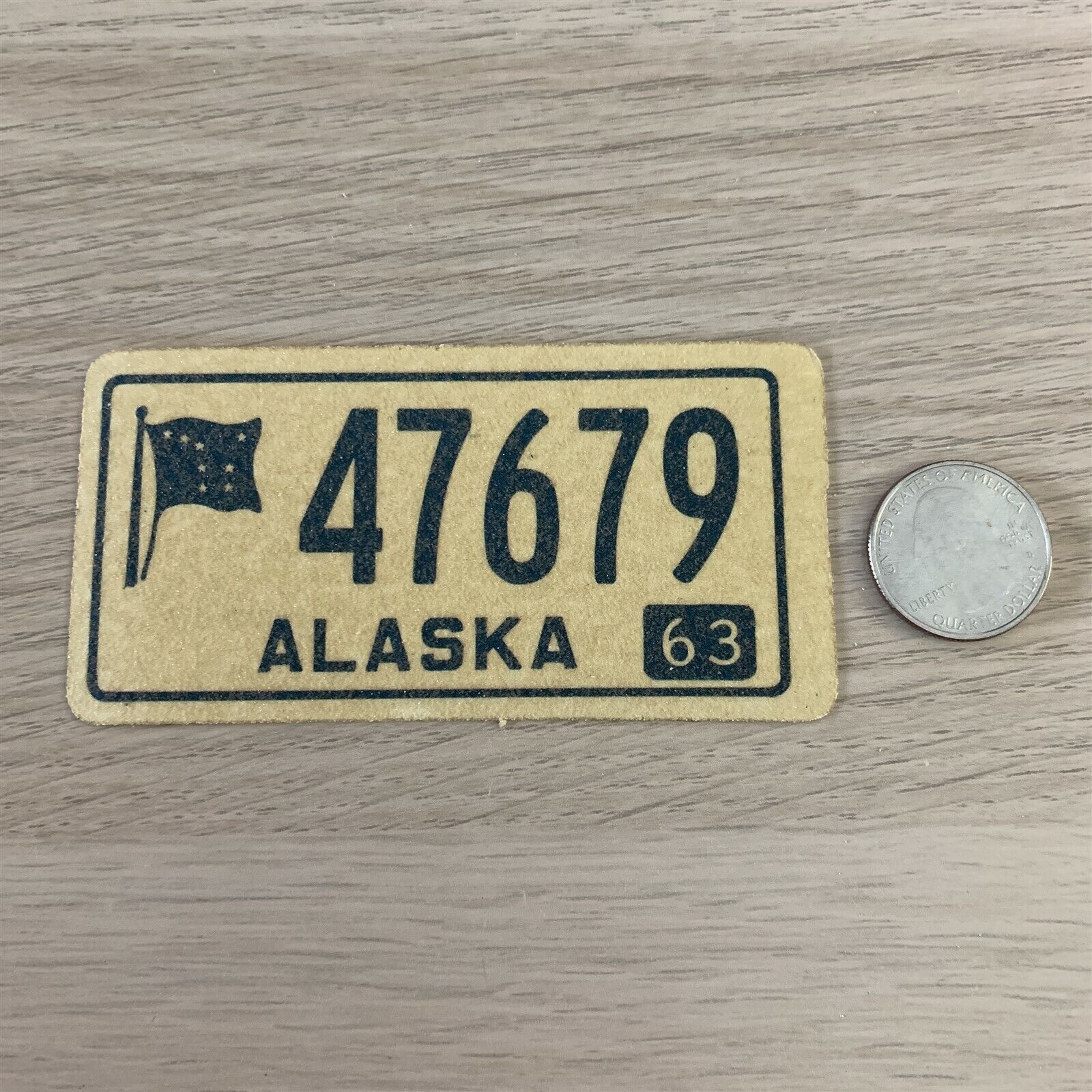 1963 Alaska Wheaties Cereal License Plate Sticker Decal 47679