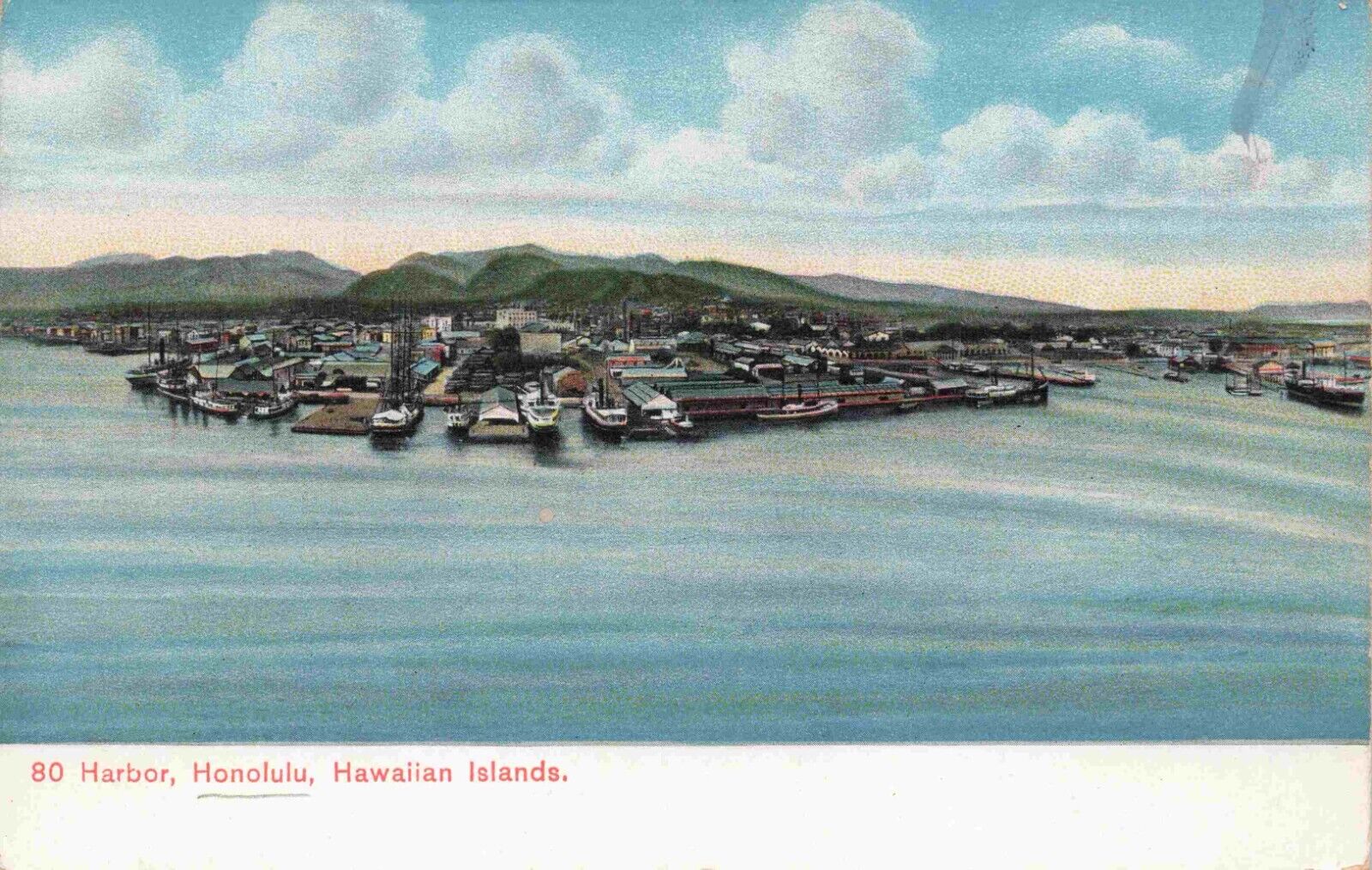Vintage Honolulu Hawaii Harbor from the Sea Private Mailing Card Unused Postcard