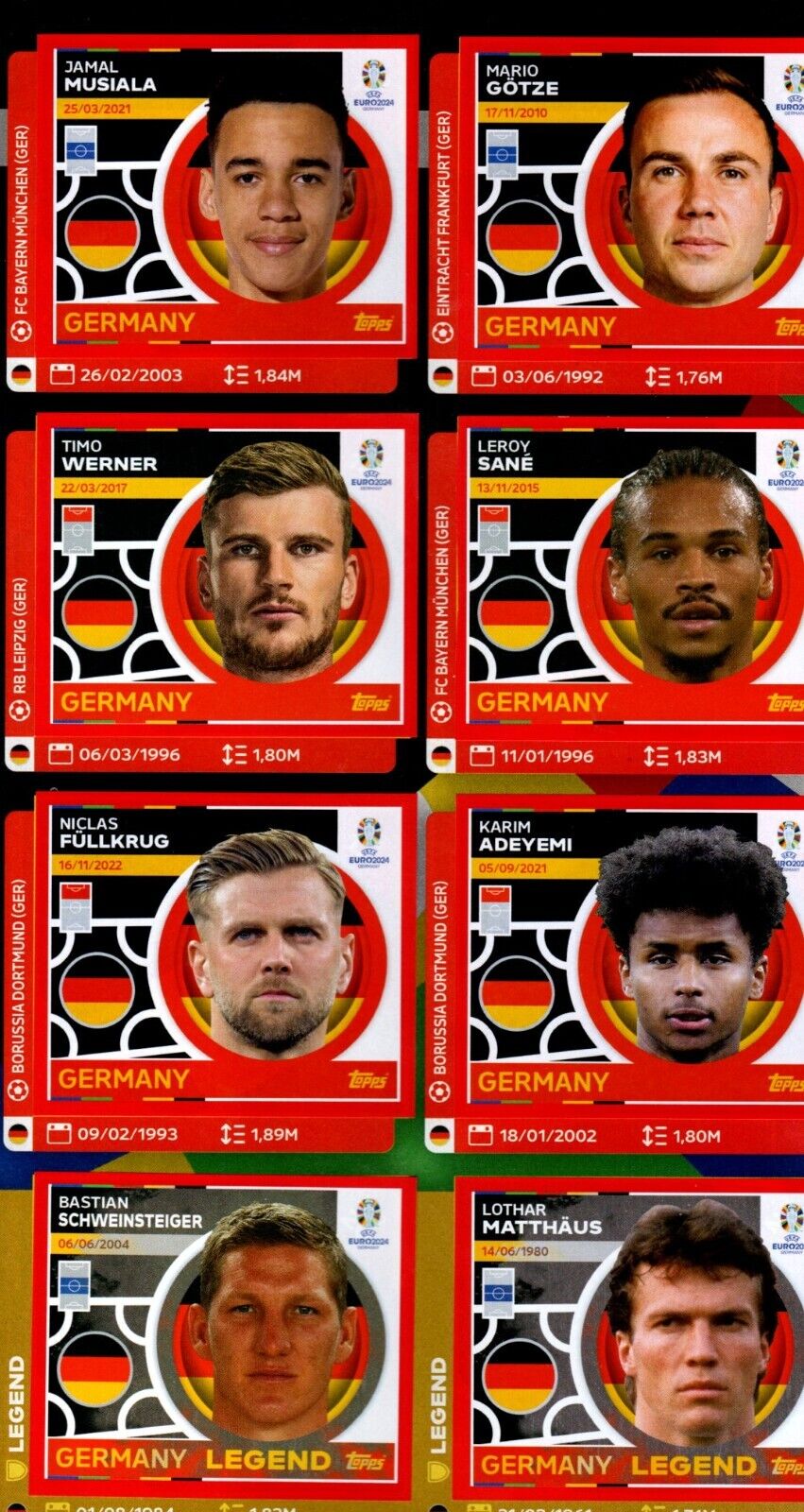 Topps UEFA EURO EM 2024 Swiss Edition Choose up to 40 Stickers
