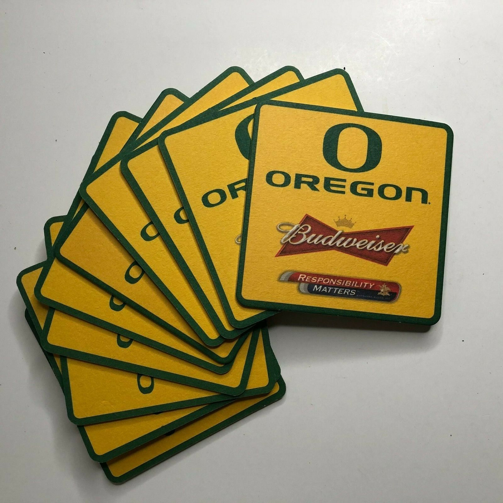 Oregon Ducks Football Drink Coasters  Anheuser Busch BUDWEISER  Lot of 20