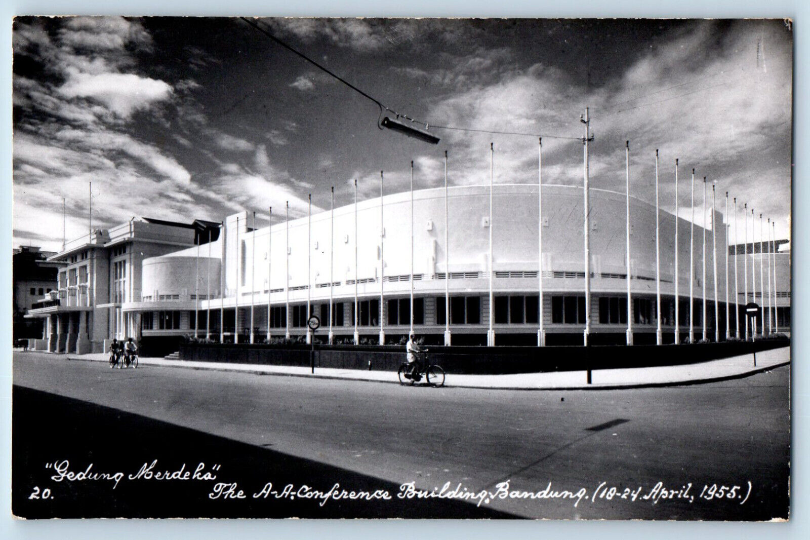 Java Indonesia Postcard AA Conference Building Gedung Merdeka 1955 RPPC Photo