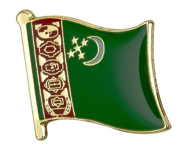 Turkmenistan Flag Lapel Pin Badge  High Quality Gloss Enamel FREE UK POSTAGE