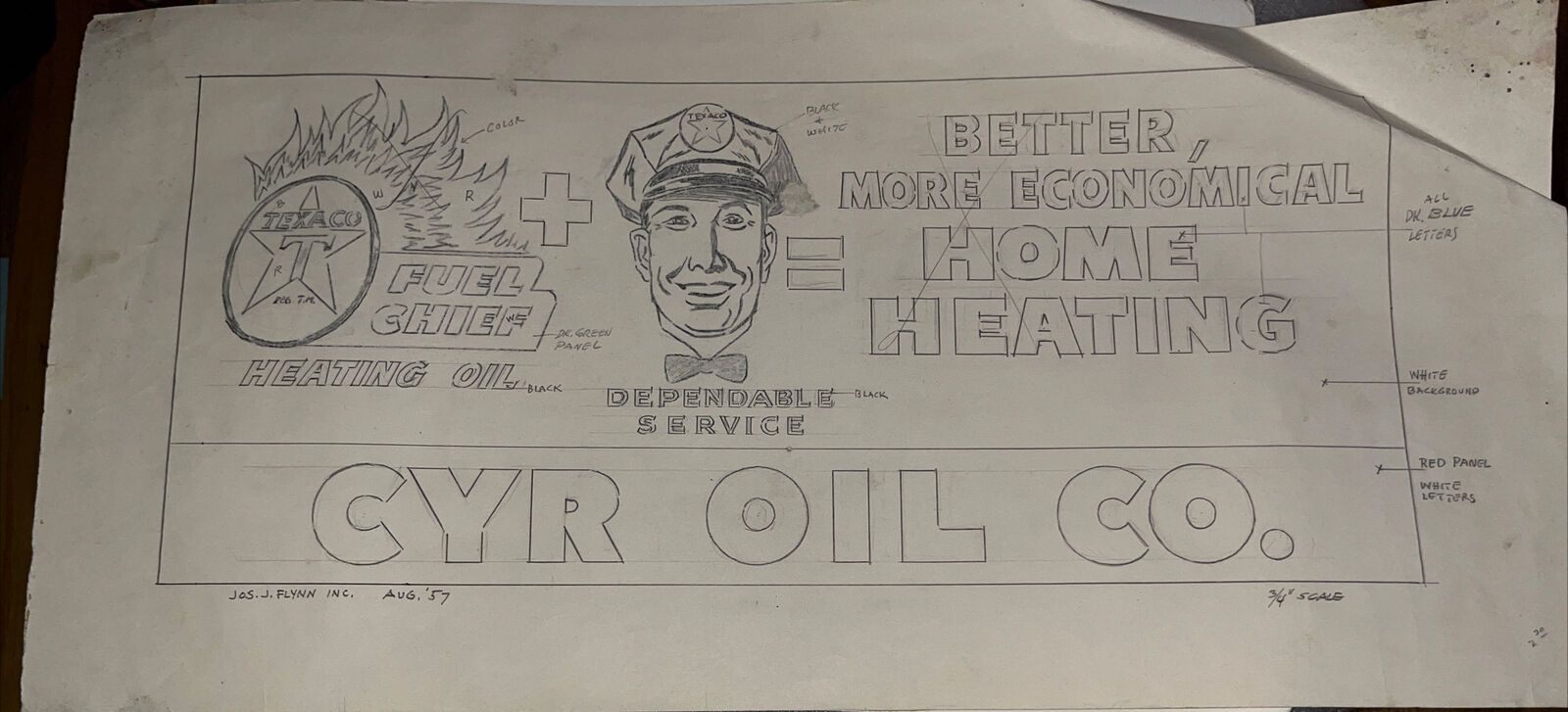 Vintage 1957 Advertising Sample: Cyr Oil Texaco Gasoline Home Heating Oil