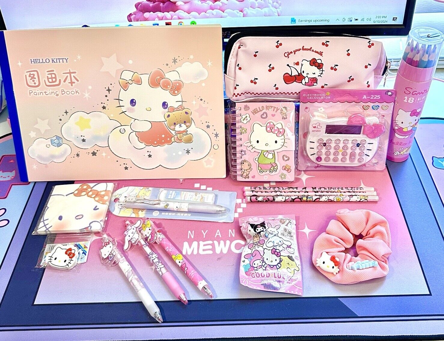 Hello Kitty School Supplies Bundle 16pc Set Calculator, Pens, Pencils,Notebooks