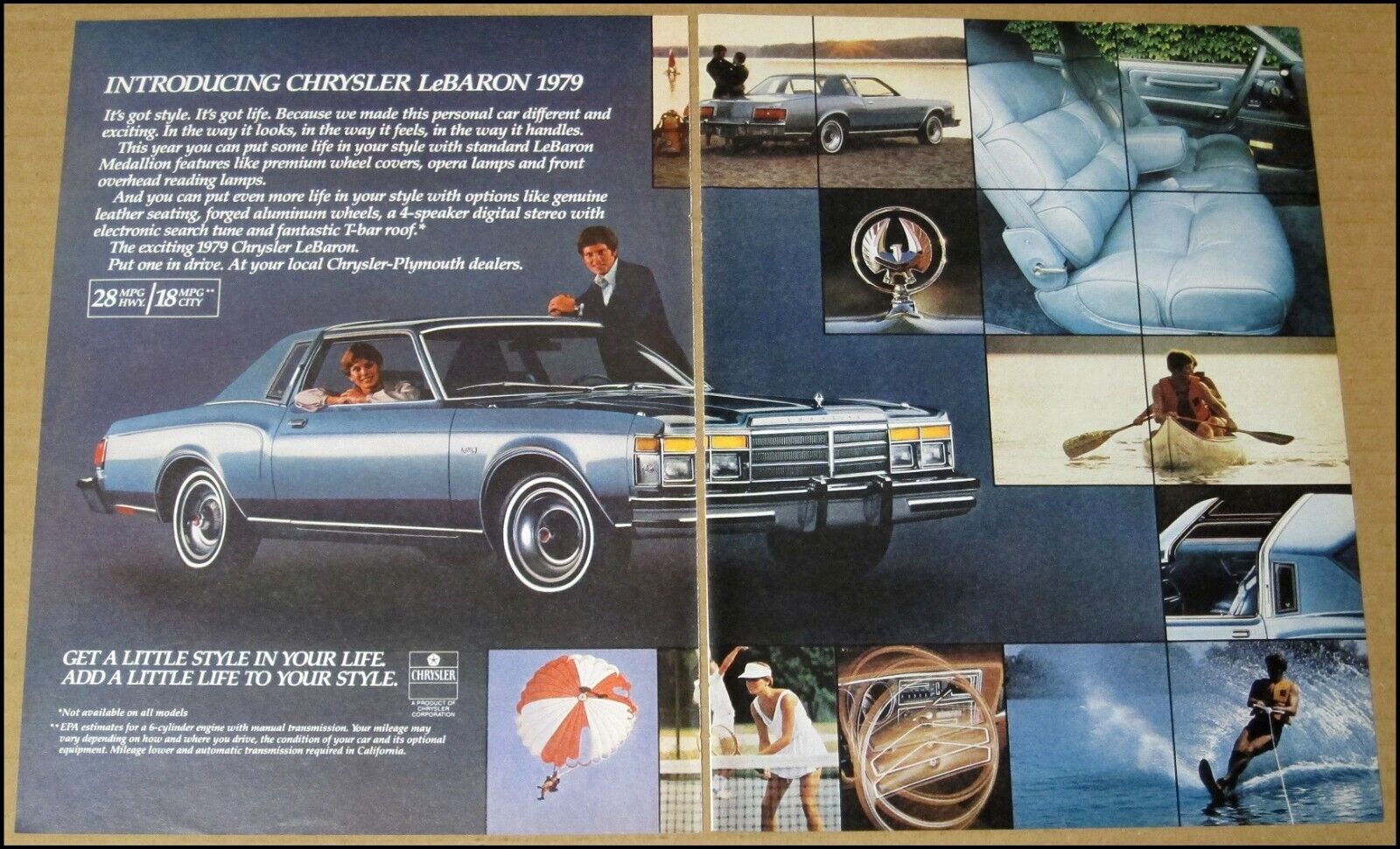 1979 Chrysler LeBaron 2-Page Print Ad 1978 Car Automobile Advertisement Vintage