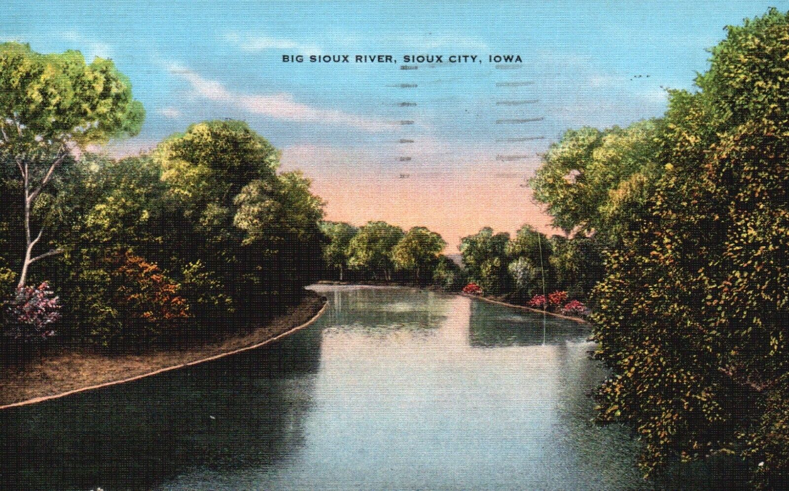 Postcard IA Sioux City Iowa Big Sioux River Posted 1937 Linen Vintage PC G7913
