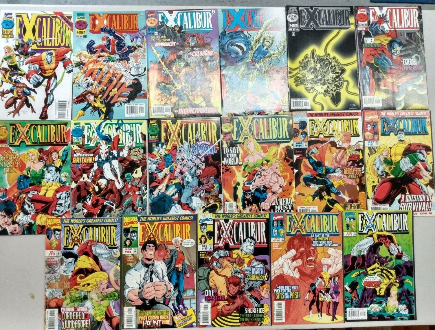 Excalibur #101-117 Marvel 1996-98 Comic Books 