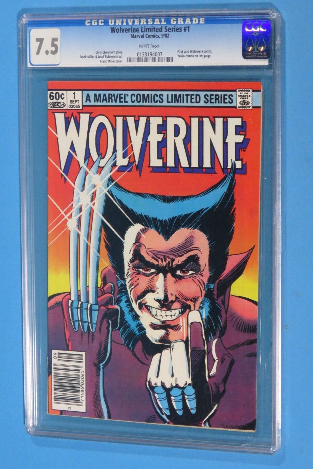🔥 WOLVERINE #1 1982 1st Solo Wolverine Yukio Cameo CGC 7.5 Newsstand Variant 🔑
