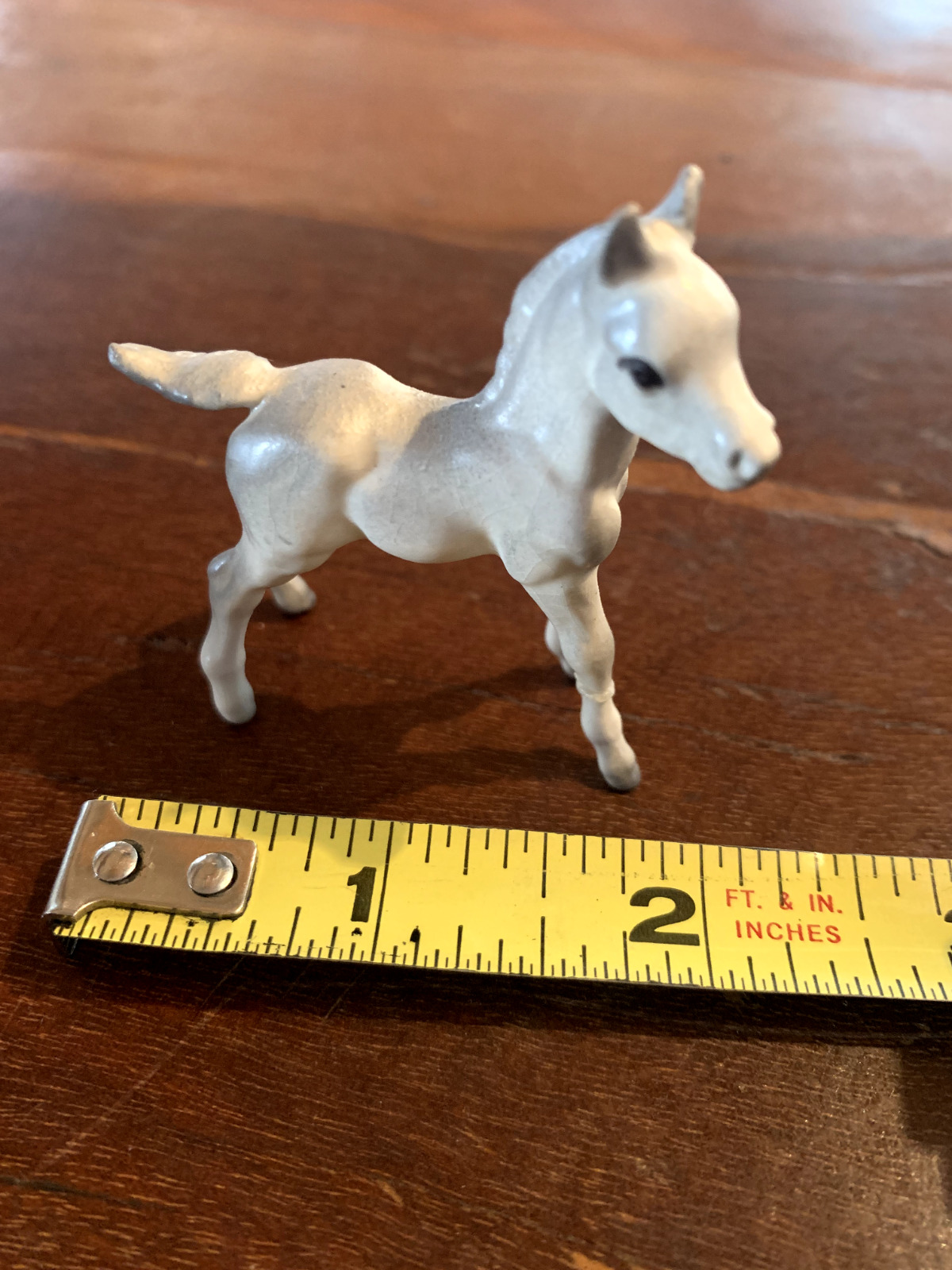 Early Hagen Renaker Horse Figurine White Arabian Foal Porcelain Vintage Repaired