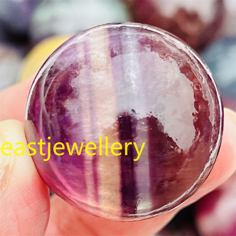 30mm+ Natural Rainbow Fluorite Sphere Quartz Crystal Ball Healing Decor 1PC