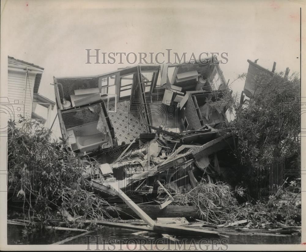 1961 Press Photo Destruction caused by Hurricane Carla in Galveston, Texas