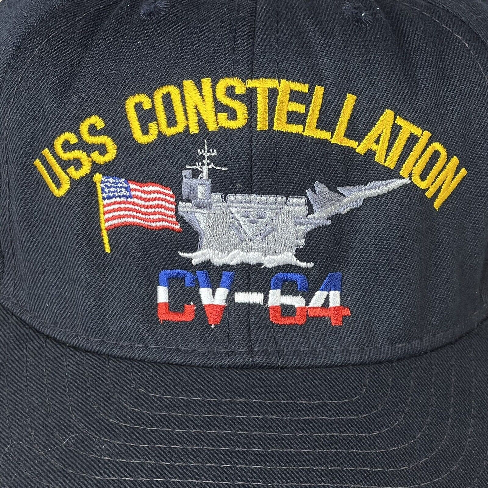 USS Constellation CV-64 Navy Blue Snap Back Baseball Cap