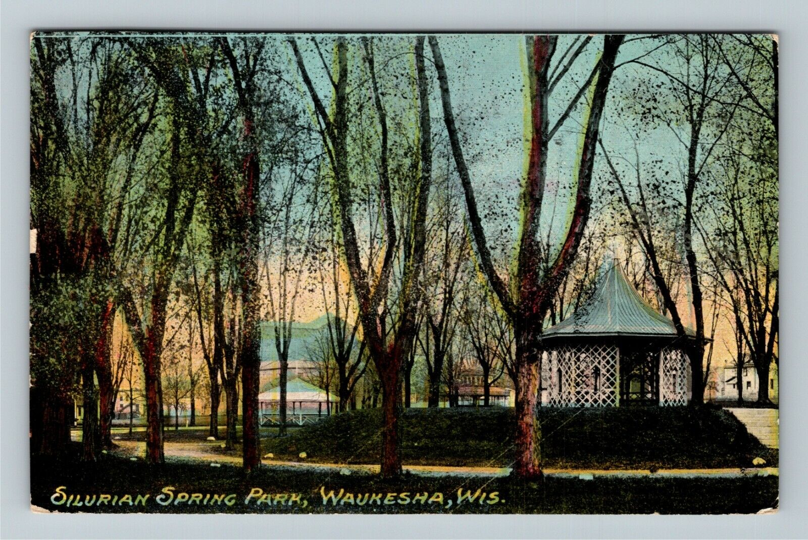 Waukesha WI-Wisconsin, Silurian Spring Park, Scenic View c1911 Vintage Postcard