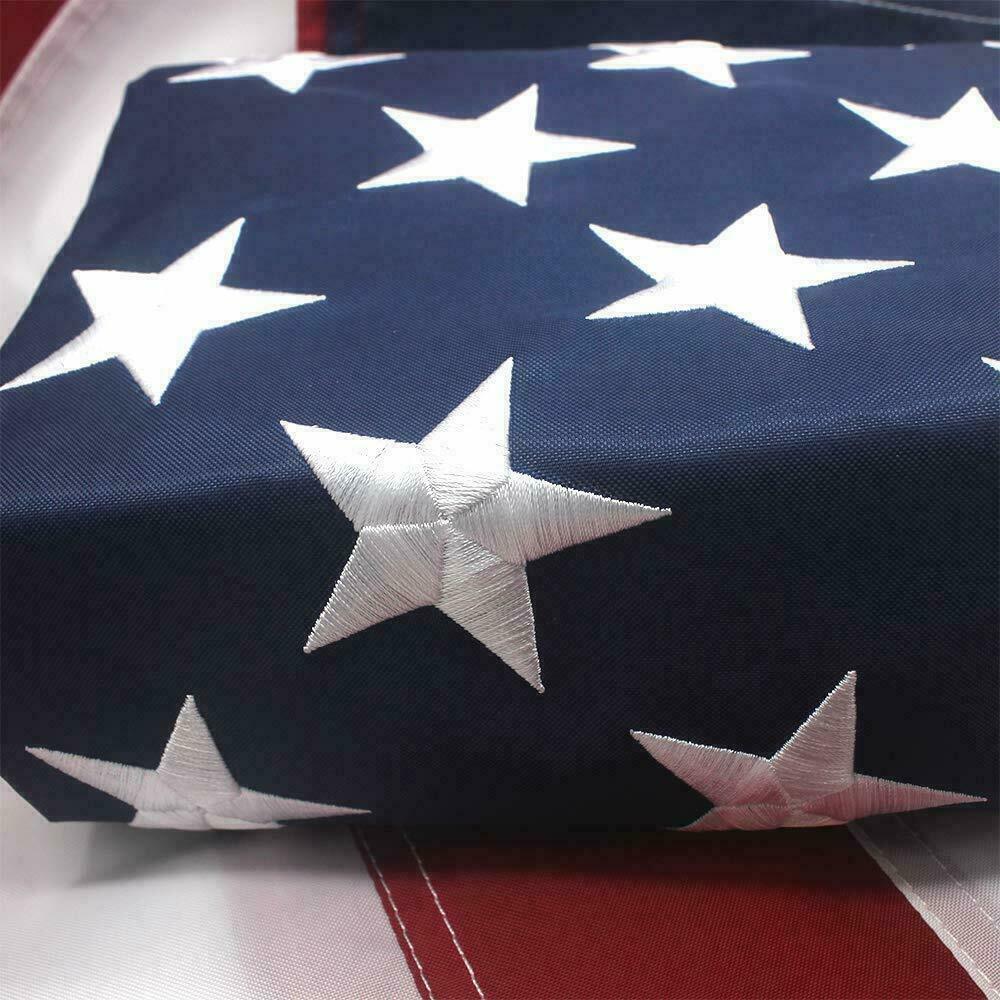 American Flag 5x8 ft Outdoor US Flag UV Protected Embroidered Stars Sewn Stripes
