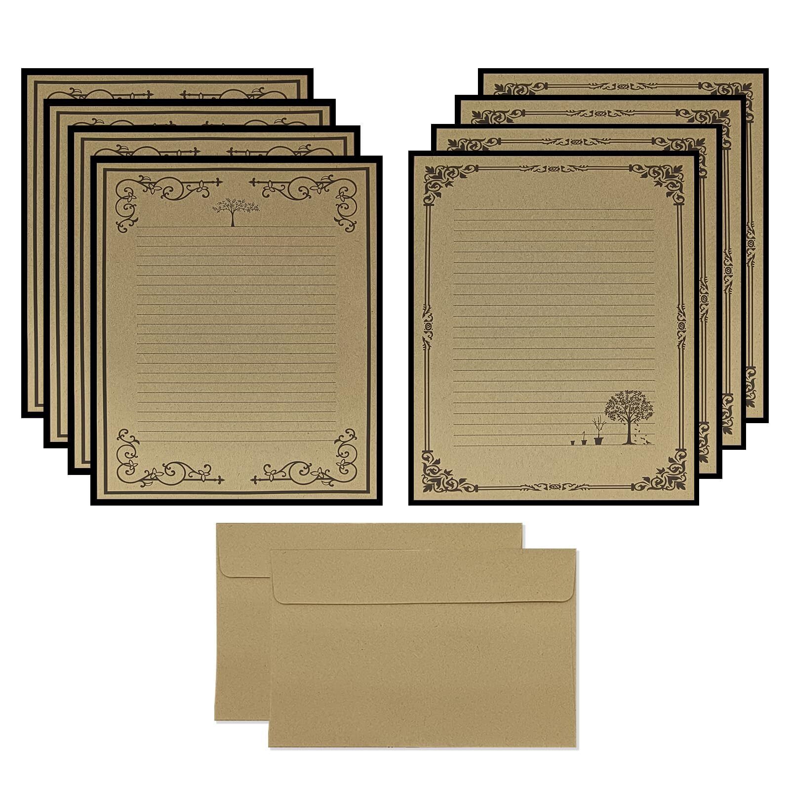 Total 72PCS Vintage Design Stationary Paper and Envelope Set - 48 Lined Lette...