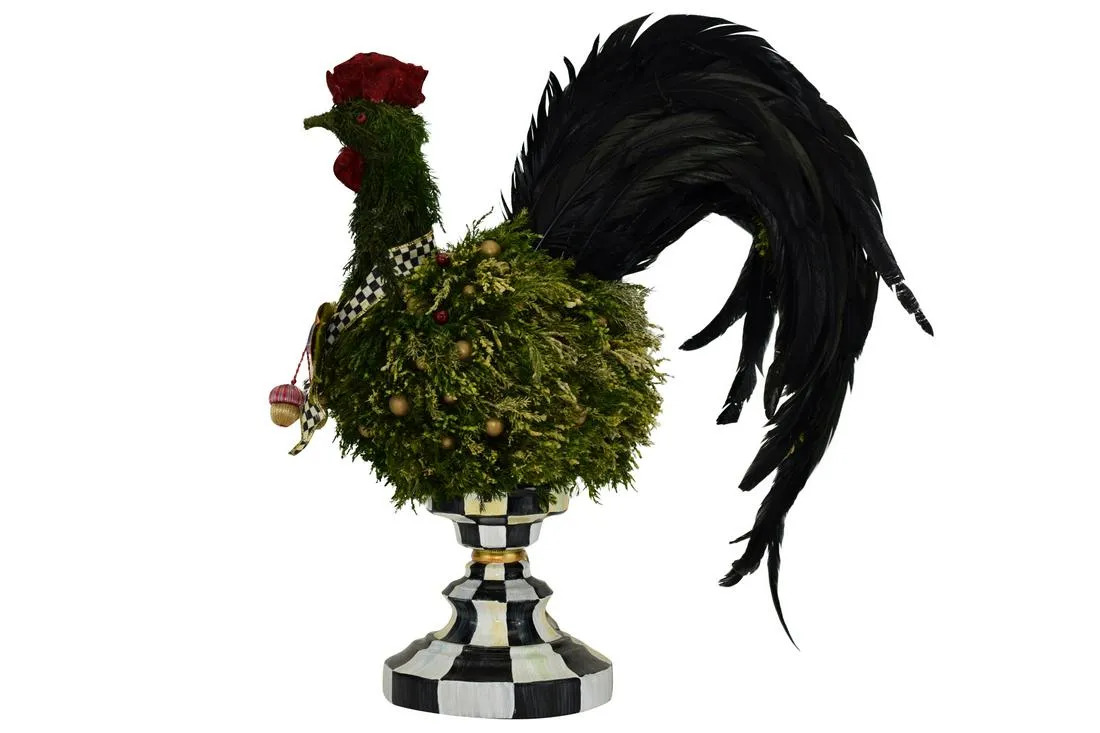 Mackenzie King Of The Roost Topiary Childs Rooster Courtly Check New