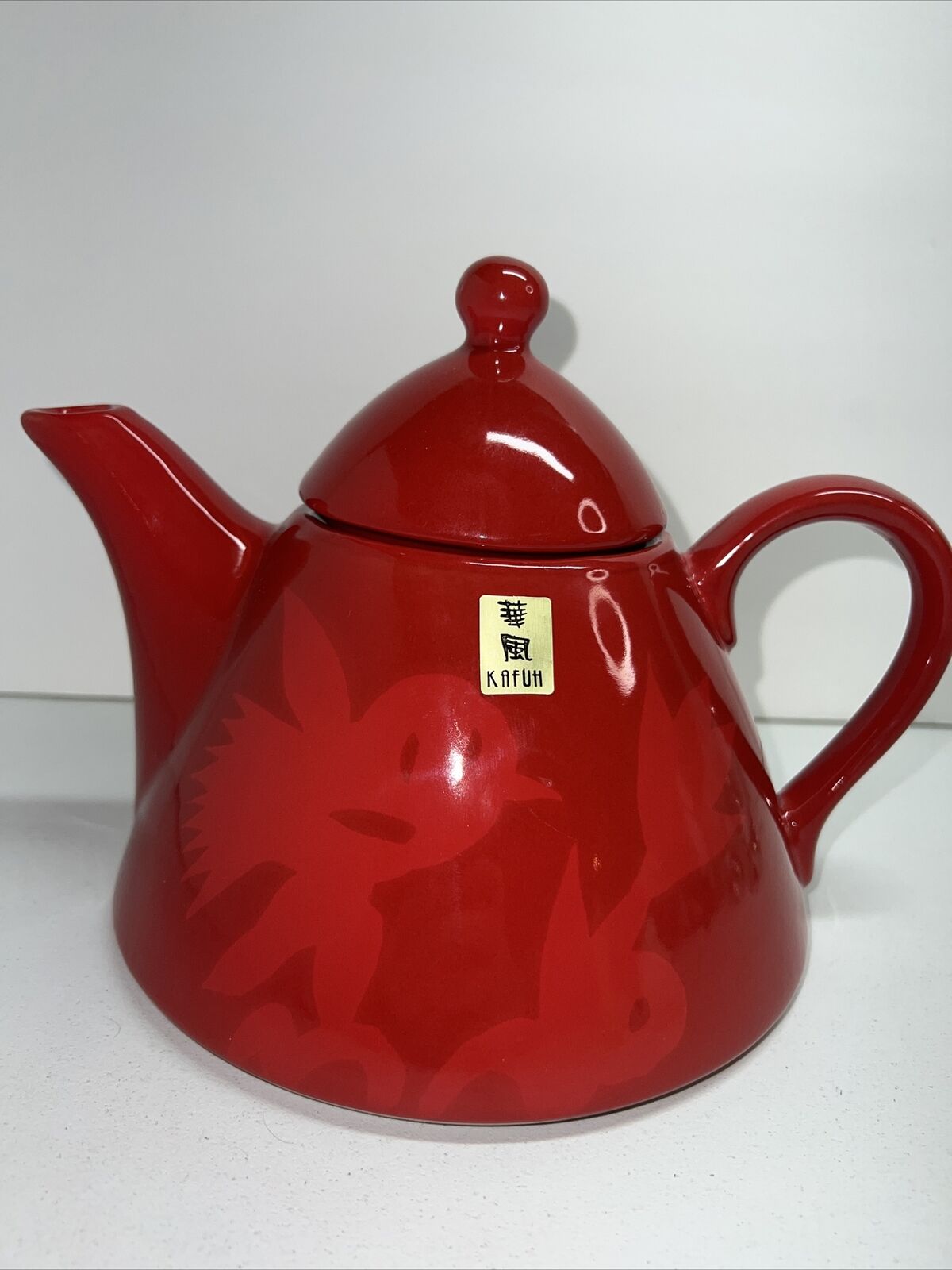 Kafuh Japanese Porcelain Teapot -red-Japan