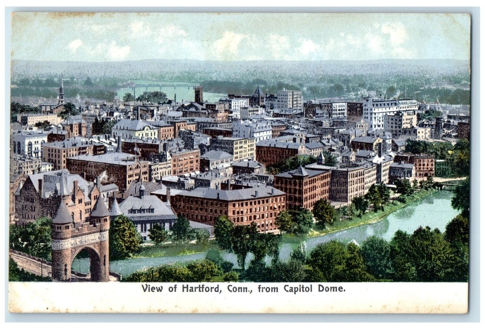 c1905s From Capitol Dome View Of Hartford Connecticut CT Unposted Trees Postcard