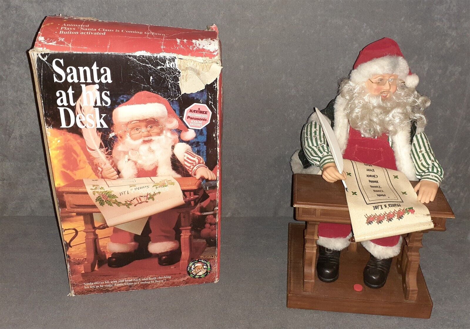 Santa Claus At His Desk Animated Musical Christmas Figure Gemmy 1994