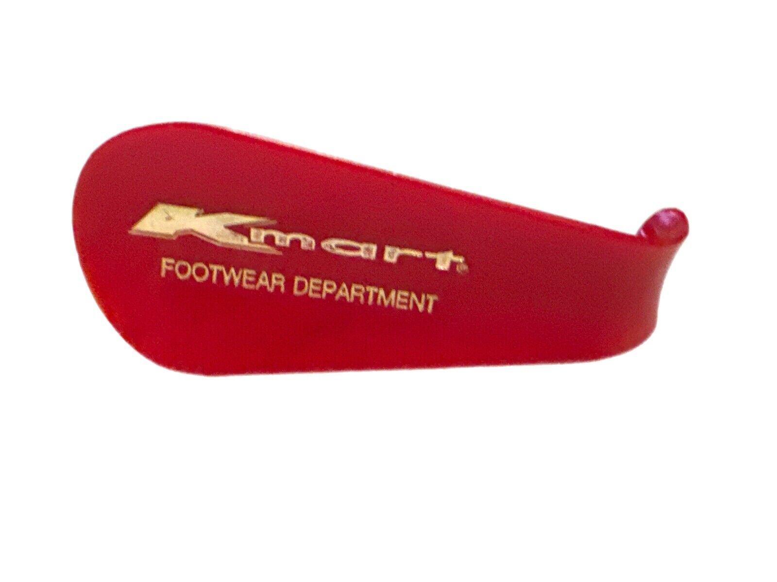 Vintage K-Mart Footwear Department Shoe Horn Red Plastic 3.75” Long 1.5” Wide