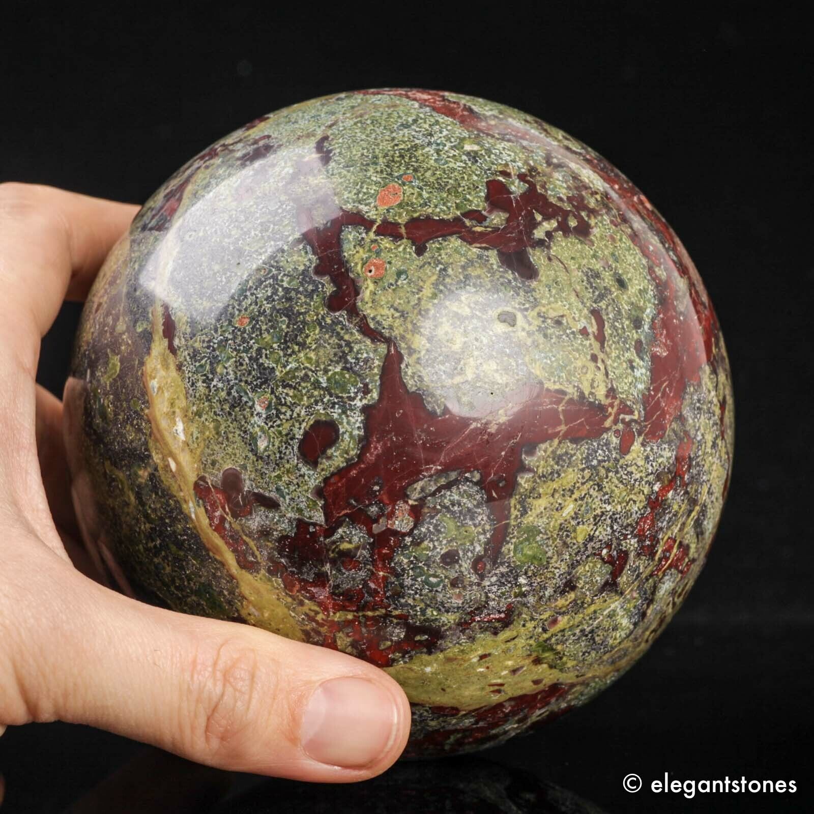 2010g107mm Huge Natural Dragon Blood Stone Quartz Crystal Sphere Healing Ball
