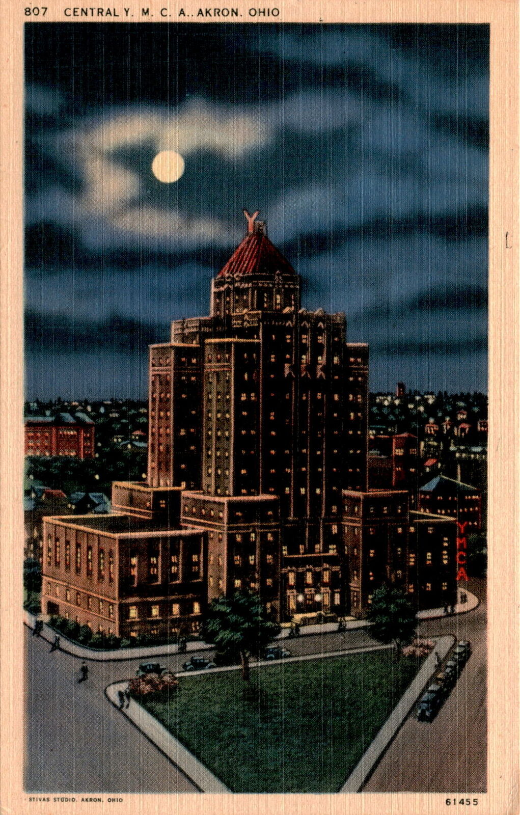 Central Y.M.C.A., Akron, Ohio, 17-story building, heart of the city Postcard