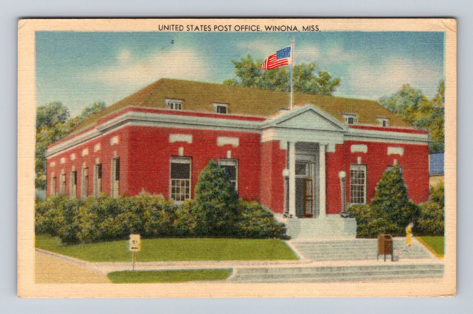 Winona MS-Mississippi, United States Post Office, Antique, Vintage Postcard