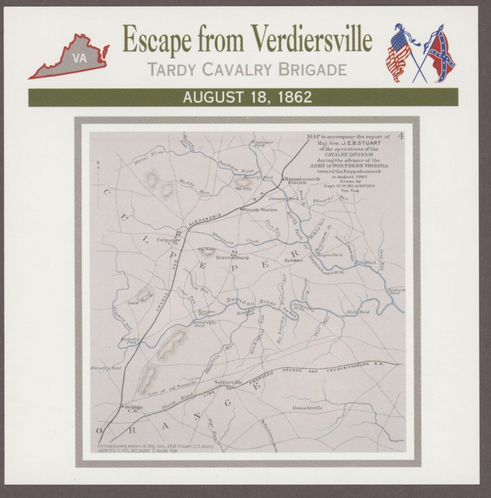 Escape from Verdiersville Atlas Civil War Card Battles Campaigns 1862