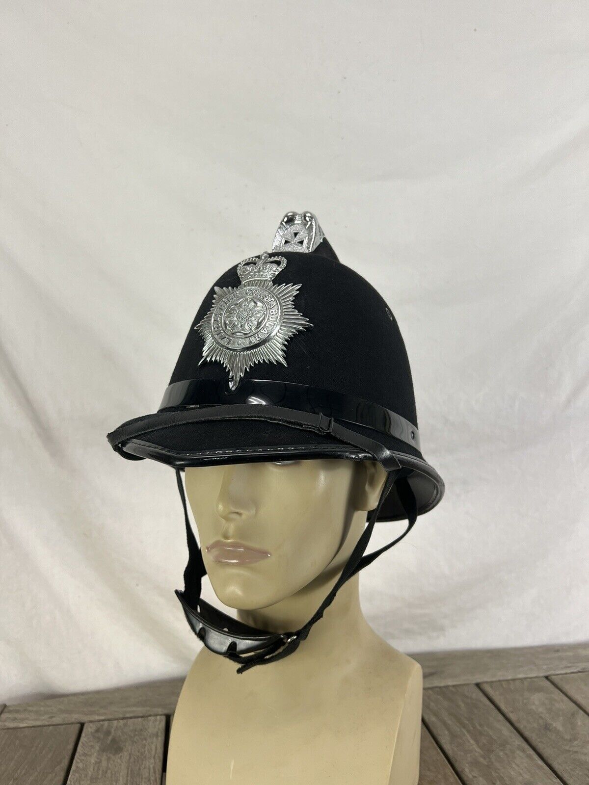 Vintage British Bobby Helmet Lancashire Constabulary Hat 58cm 1995 Manufacture