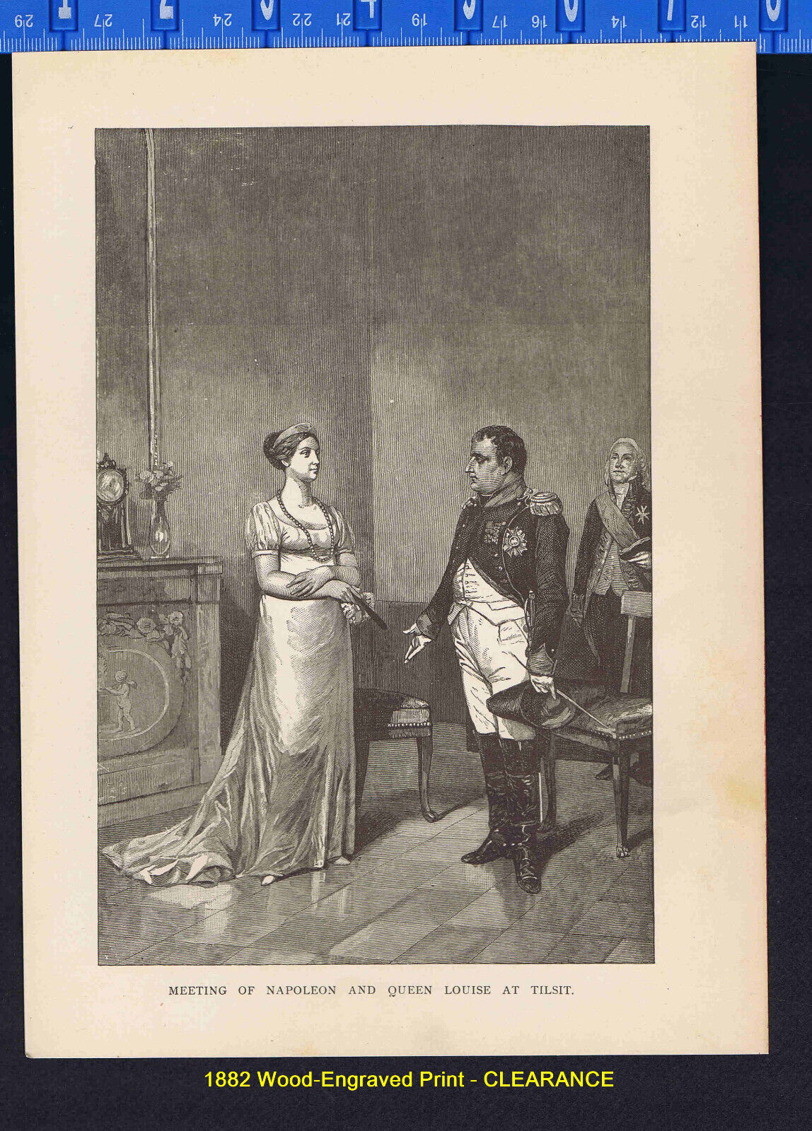 Meeting of Napoleon and Queen Louise at Tilsit - 1882 Print CLEARANCE
