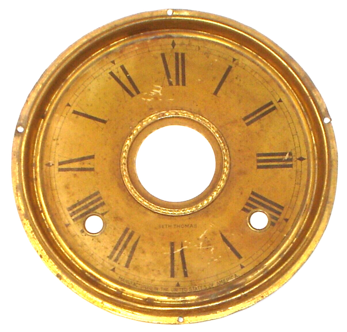Antique Seth Thomas Parlor/Gingerbread Kitchen Clock Alarm Dial/Face (Brass Pan)