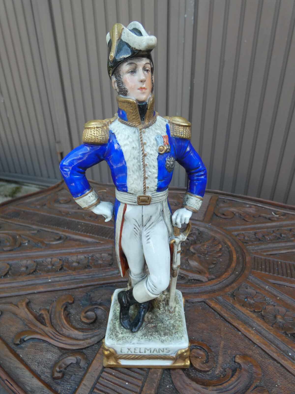German Scheibe Alsbach porcelain napoleon general Exelmans soldier Figurine mark