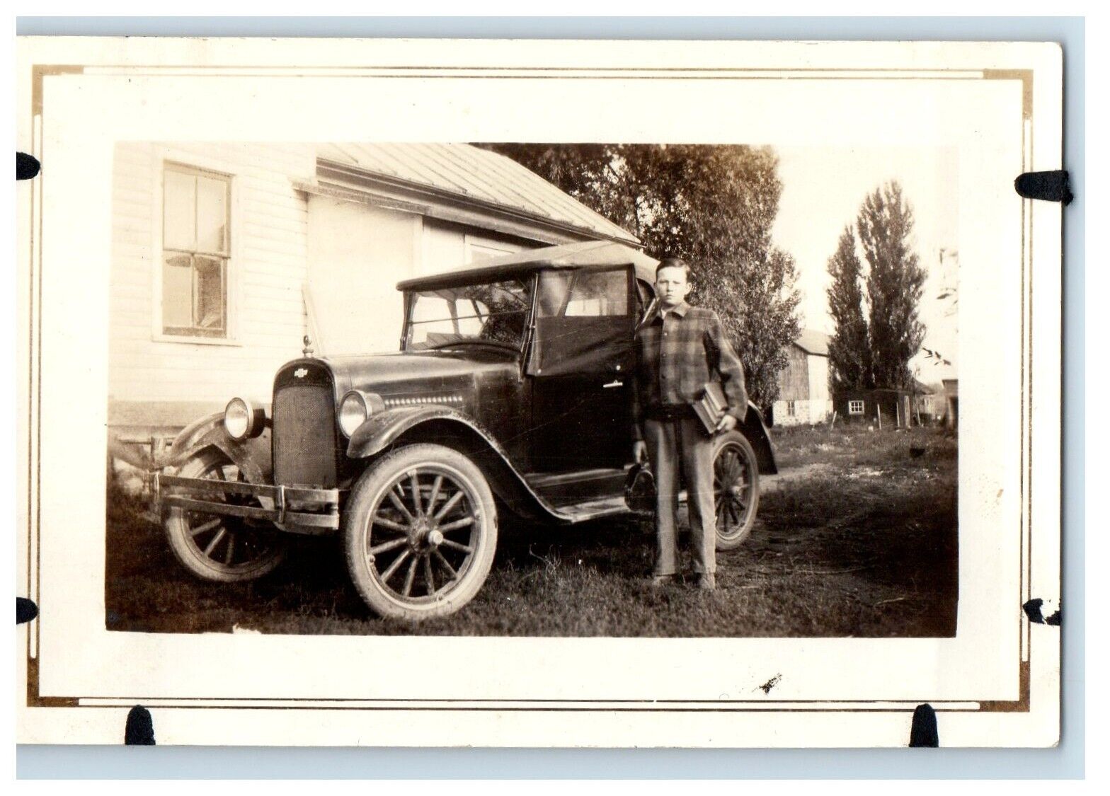 c1920's School Boy Car Racine WI Merton Anunson 5402 Cynthia Lane Photo