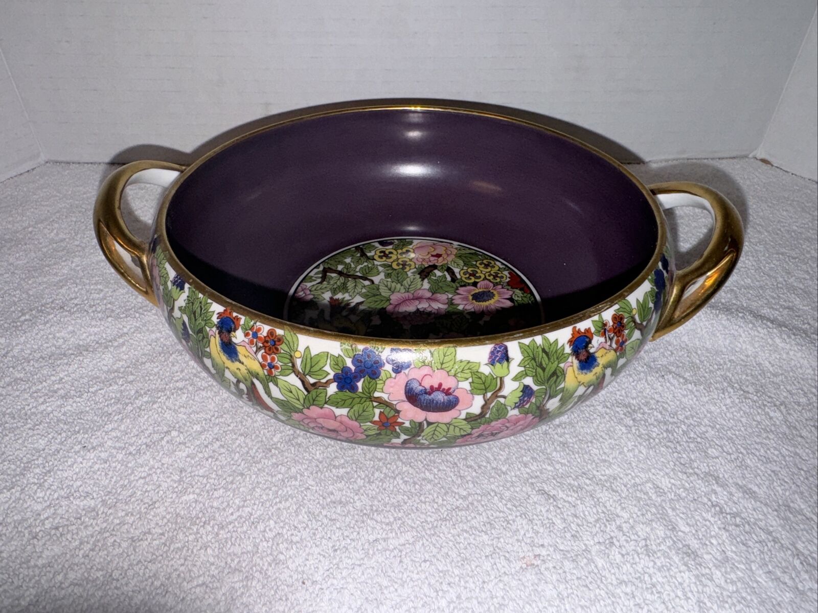 Vintage 1930\'s Noritake enamelware hand painted serving bowl (A-2)