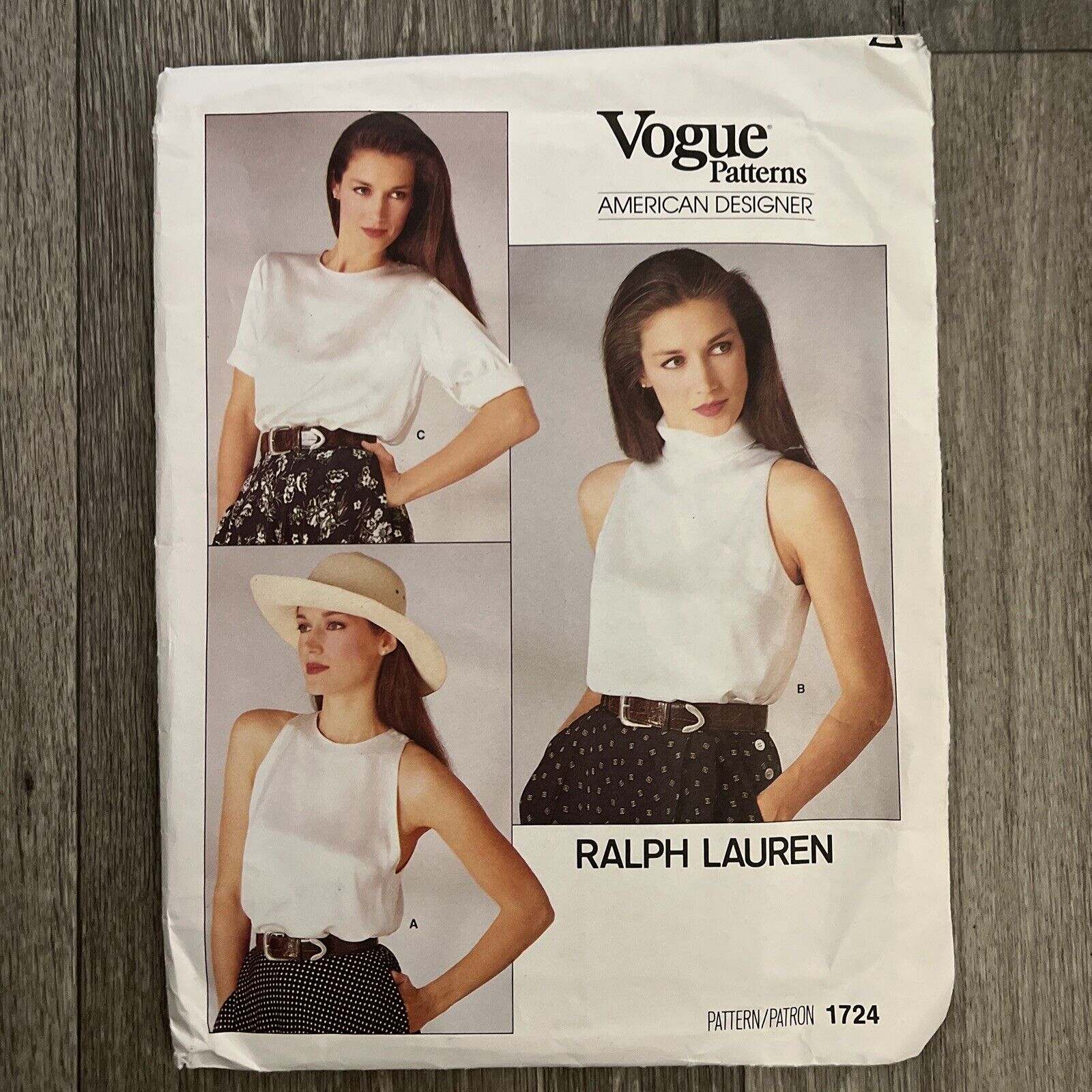Vintage Sewing Pattern Vogue American Designer Ralph Lauren # 1724 SZ  8