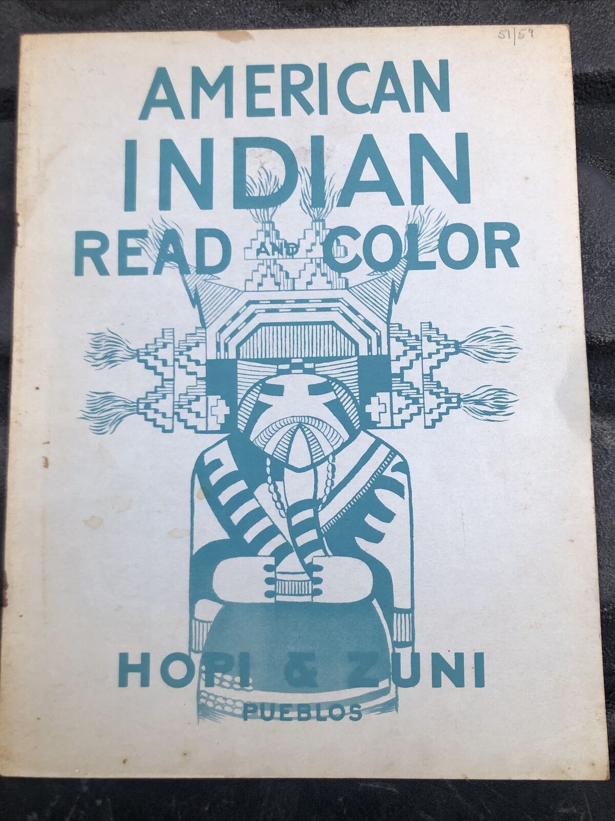 Vintage 1948 American Indian Read and Color Hopi & Zuni Pueblos Coloring Book