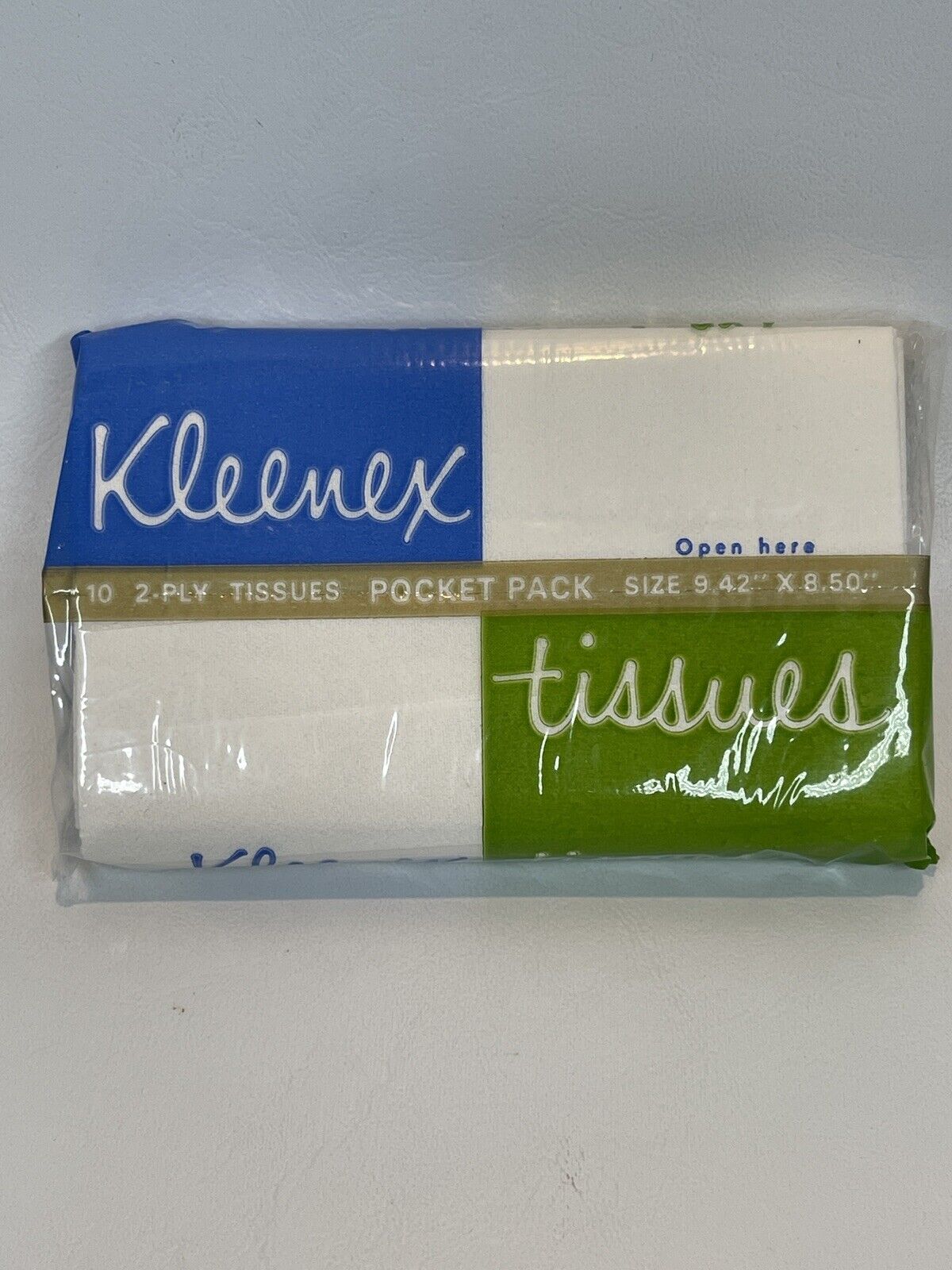 Vintage Kleenex Tissues Pocket Pack 10 Tissues Neenah Wisconsin NOS PROP