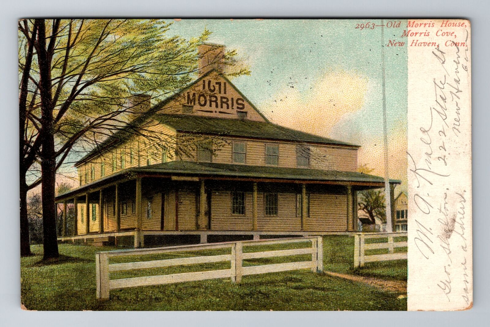 New Haven CT-Connecticut, Old Morris House, Antique Vintage c1907 Postcard