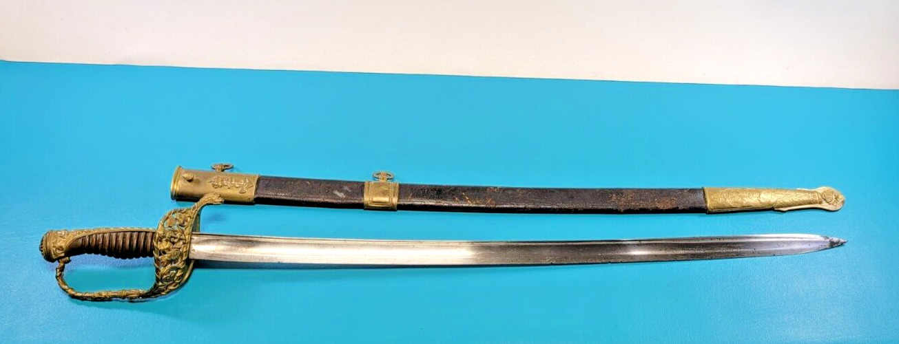 French Model 1854 Naval Marine Officers' Sword Coulaux Klingenthal + Scabbard