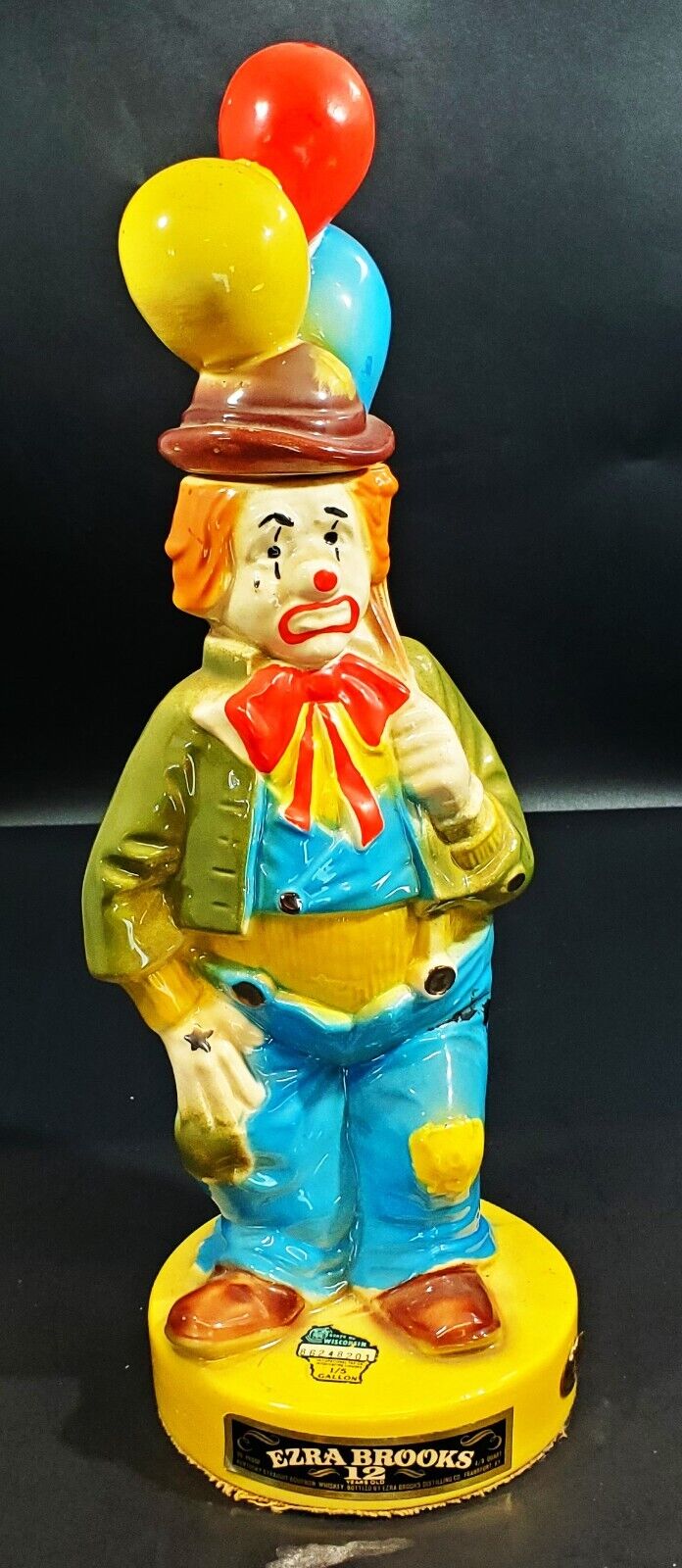 Vintage 1973 Ezra Brooks Clown Decanter Heritage China Porcelain Empty