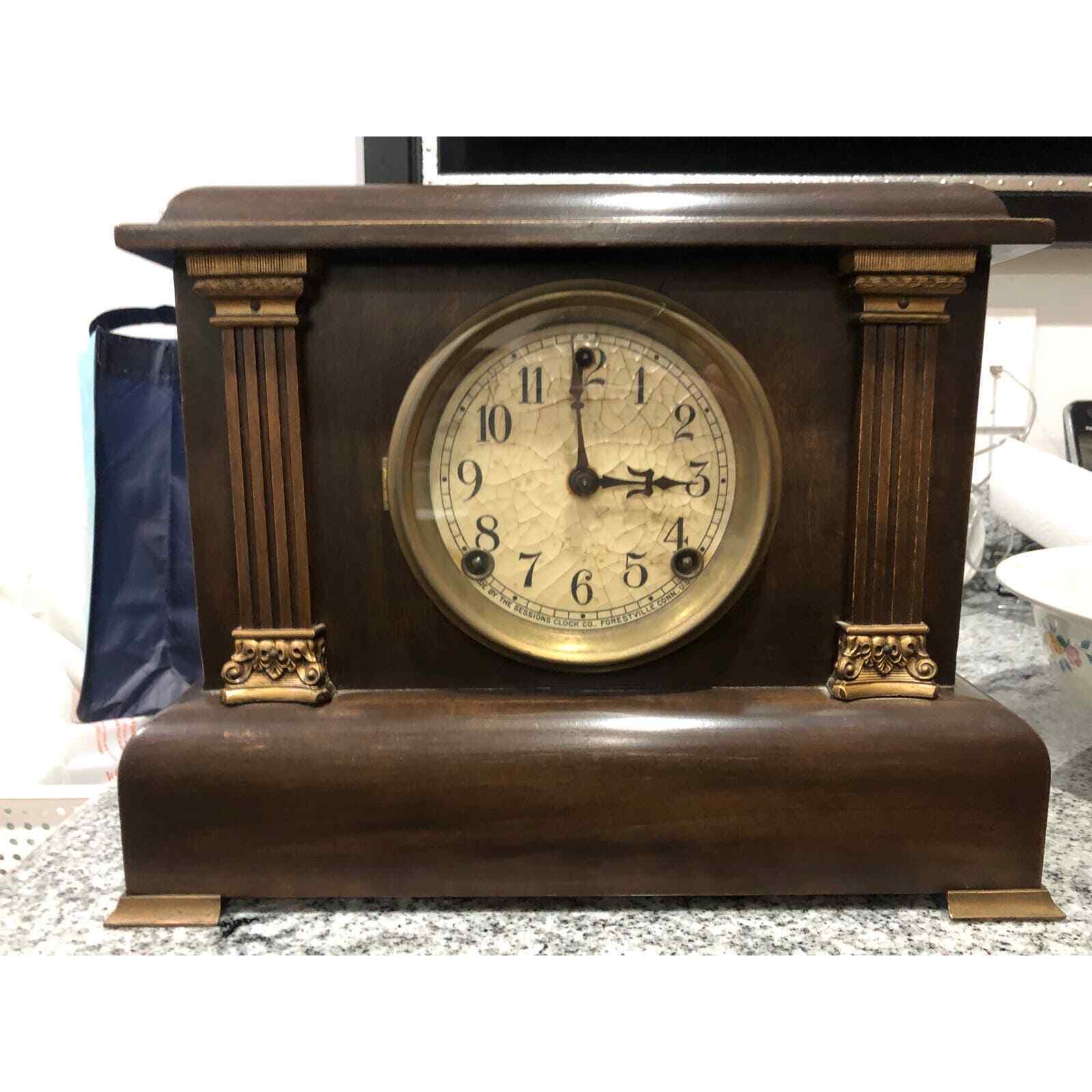 Antique Mantel Clock by Sessions Clock Co. Forestdale Conn.