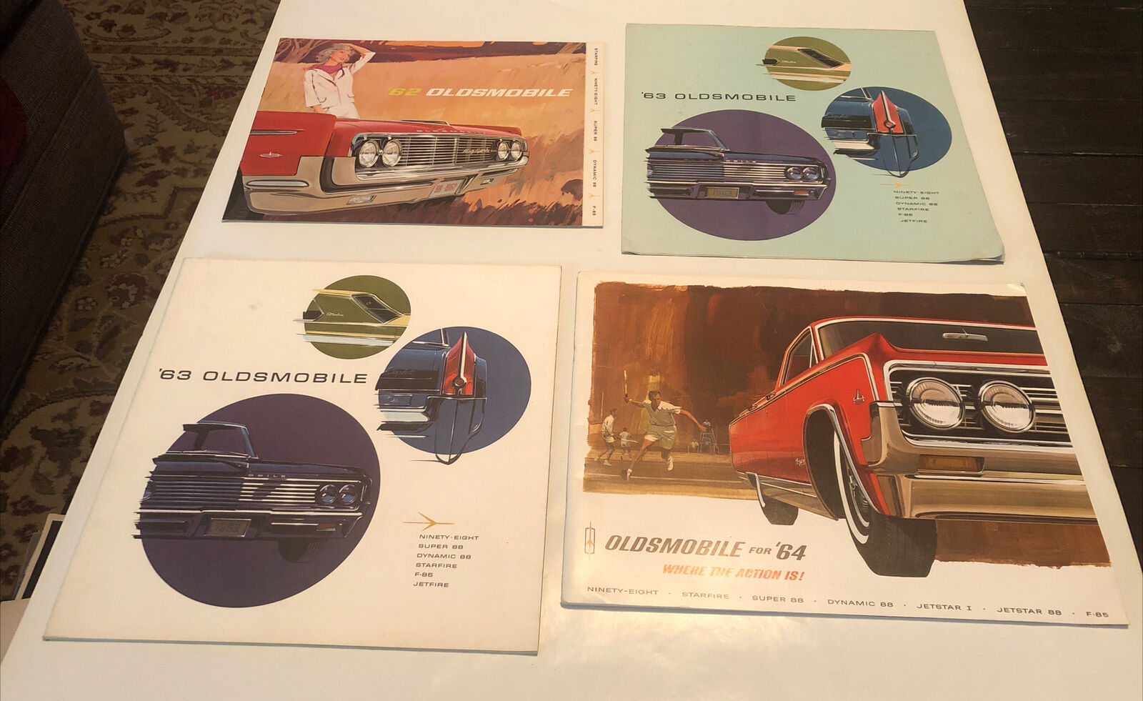 Original 1962 1963 1964 Oldsmobile Full Line Sales Brochure Lot of 4 Free 🛳️