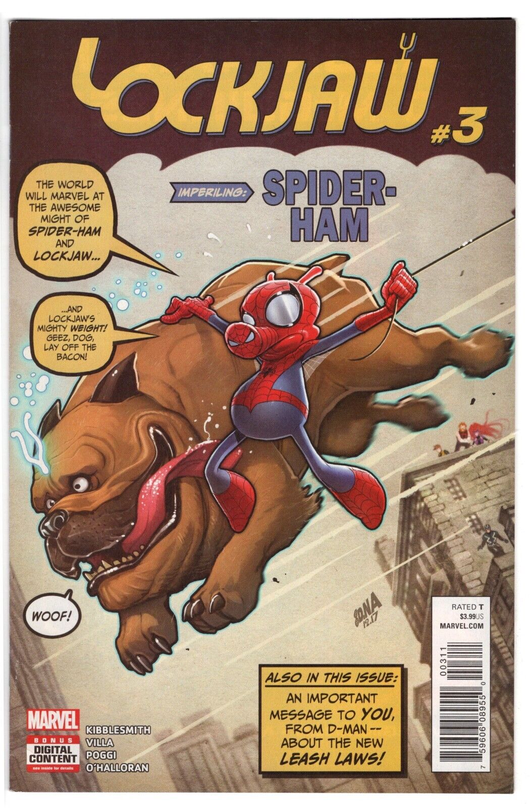 LOCKJAW #3 (2018 )- Marvel - 1st Print AF #15 Homage Cover w/ Spider-Ham