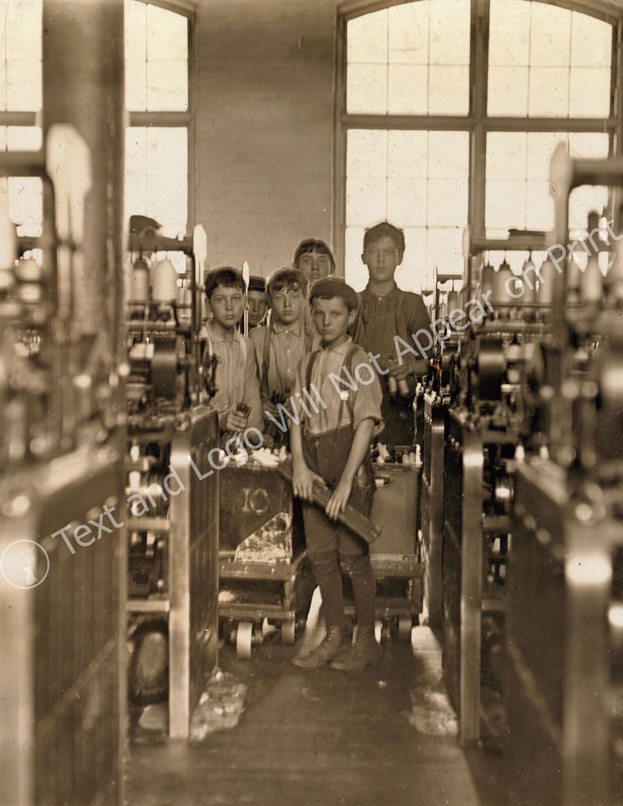 1908 Young Mollahan Mill Boys, Newberry, SC Old Photo 8.5\